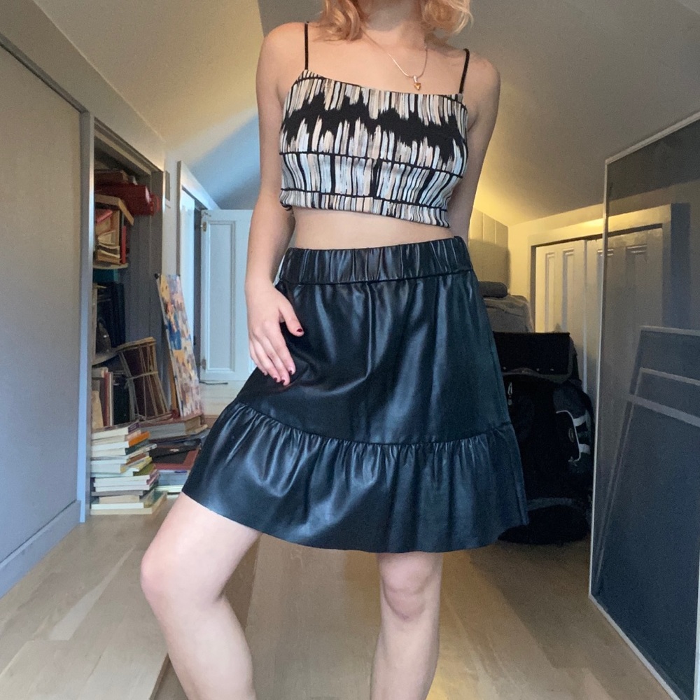 Club Monaco Leather Skirt
